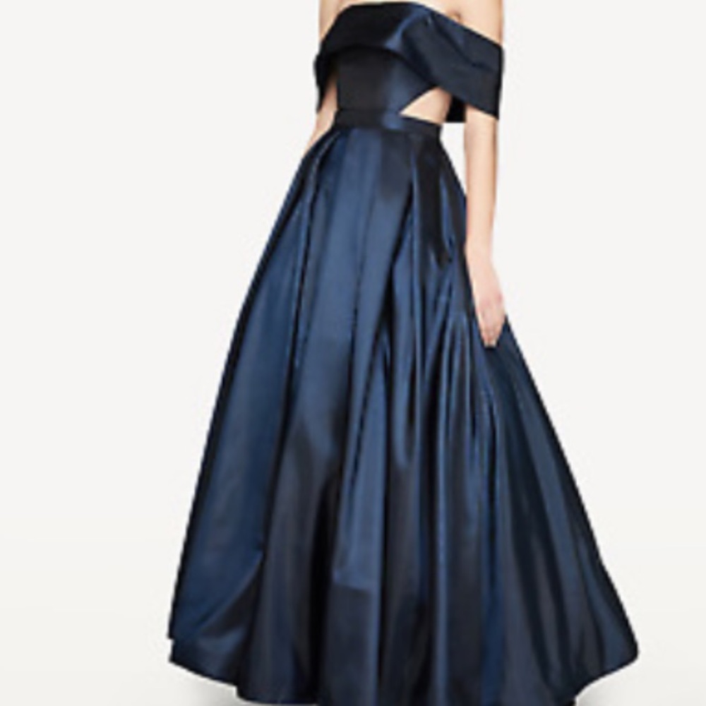 Off The Shoulder Long Navy Dress